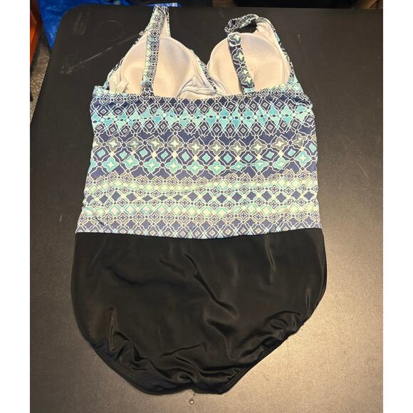 Jantzen One Piece Women's Size 14 Swimsuit Tummy Control Multicolored - Picture 2 of 7